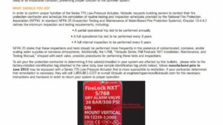FireLock NXT™ Devices (Series 768 and 769) Technical Service Bulletin