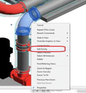 The 'Edit Family' feature in panel is circled; product families can be edited.