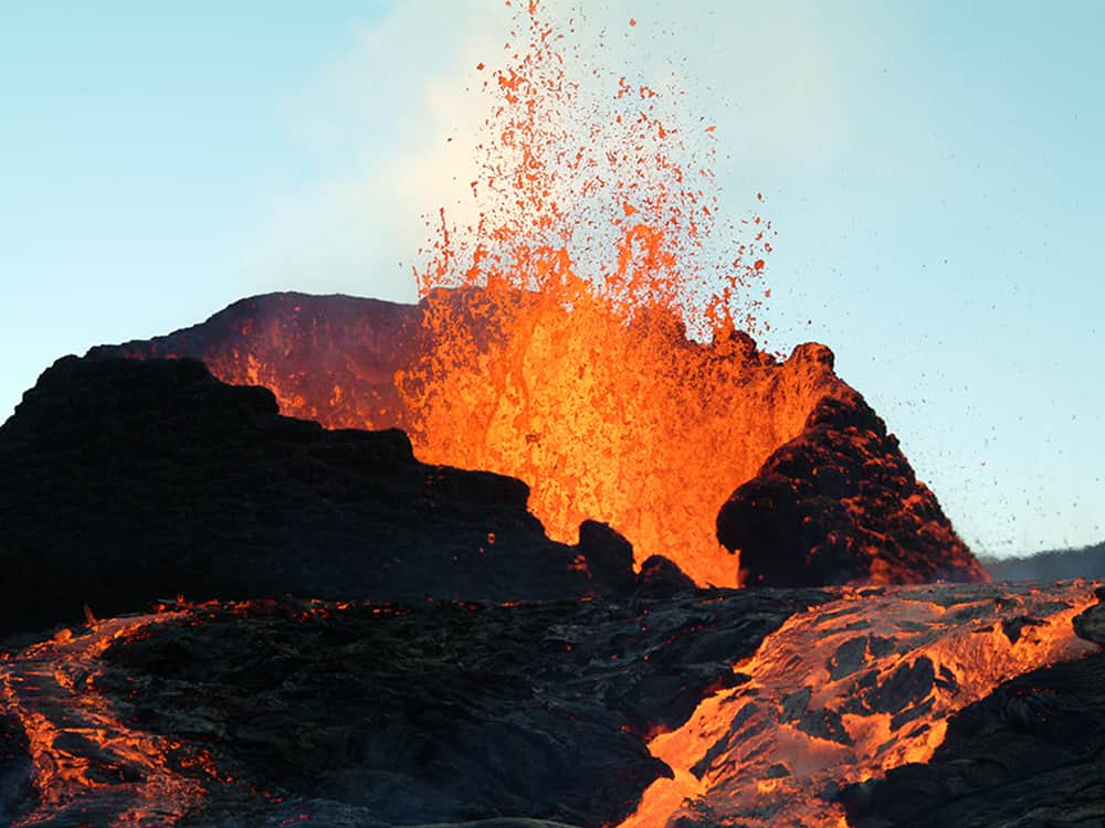 Erupting volcano