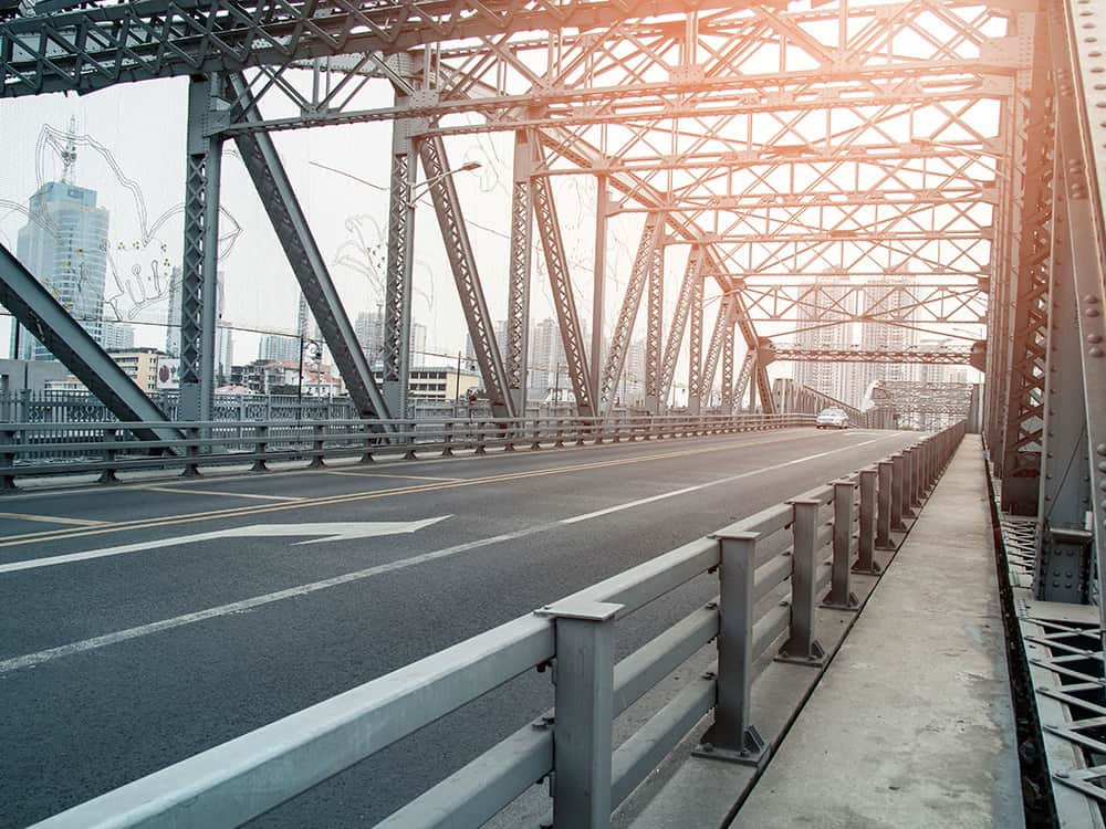 Road on a bridge