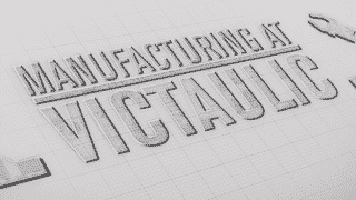 Mock engineering drawing that says "Manufacturing at Victaulic"