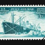 US Merchant Marine Postage Stamp - Peace and War
