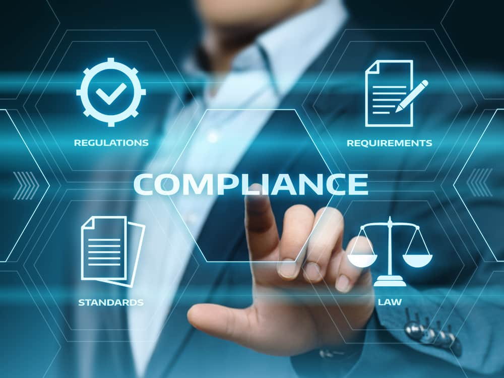 Compliance Rules Law Regulation Policy Business Technology concept.