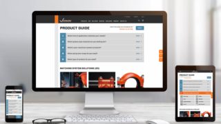 Computer, tablet & smart phone - displaying the Victaulic web-based, mobile-friendly product guide