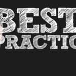 Wörter auf Tafel „Best Practices“