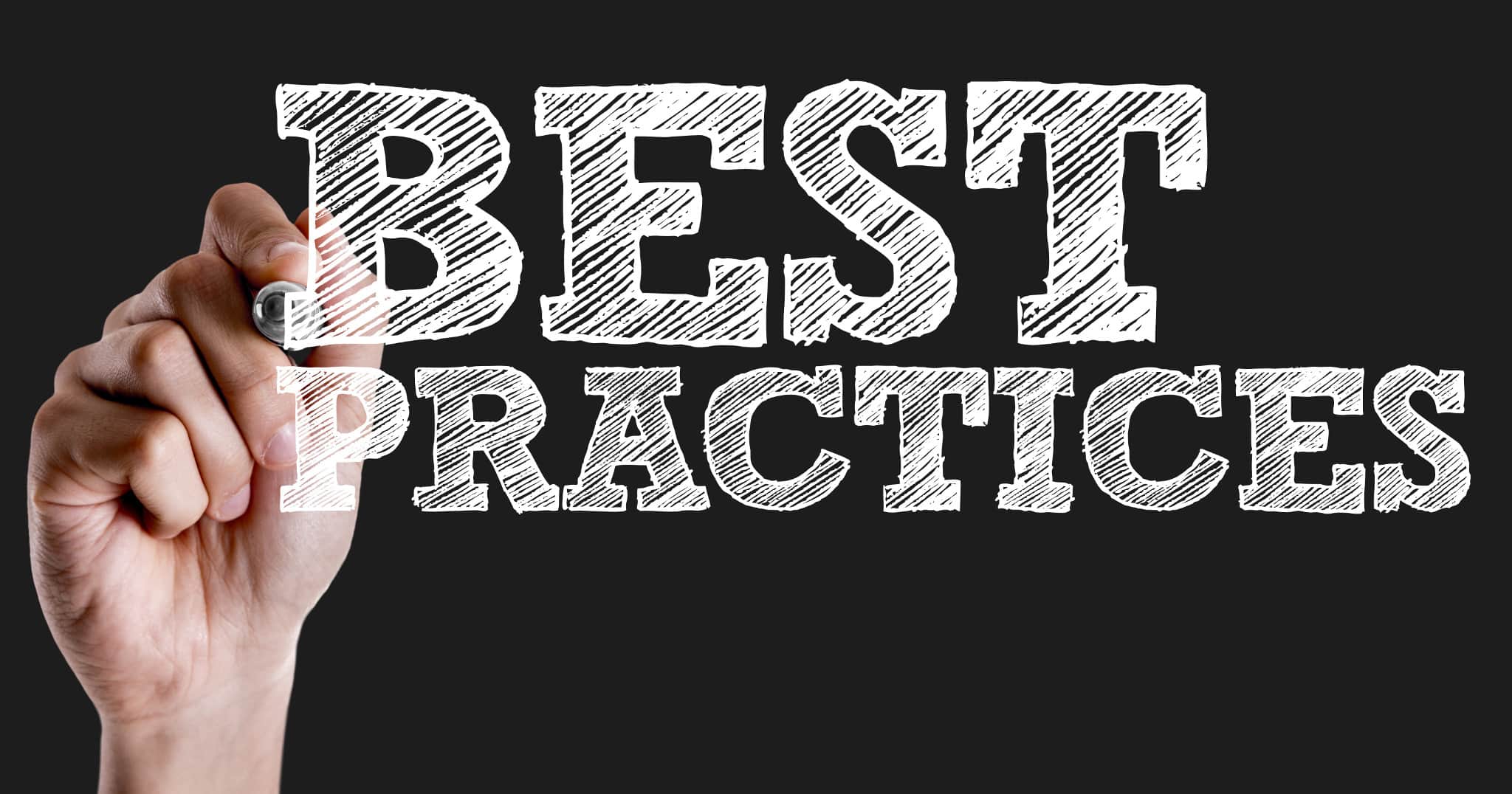 Verbiage written on chalk board "Best Practices"
