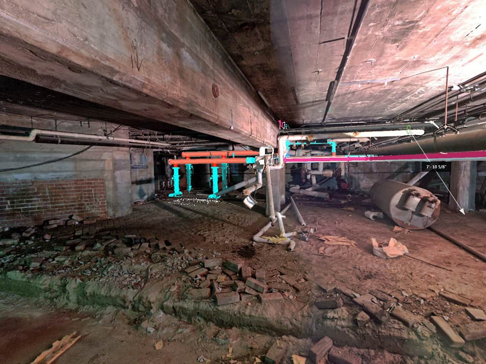 Union Station VDC image – Victaulic 3D laser scan with 3D pipe modelingScan Camera Piping