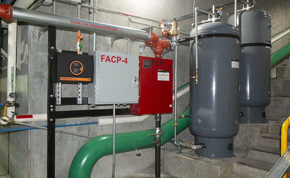 Fire protection piping and Vortex Fire Suppression System