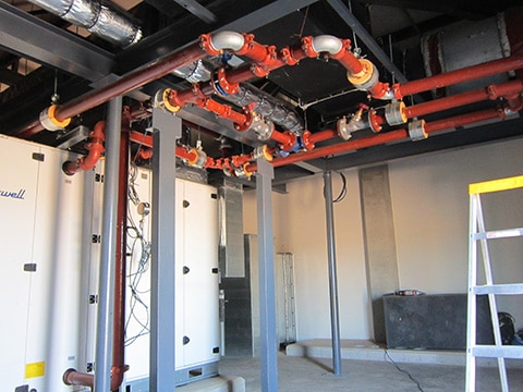 HVAC piping design utilizing Victaulic couplings, fittings, and flange adapters