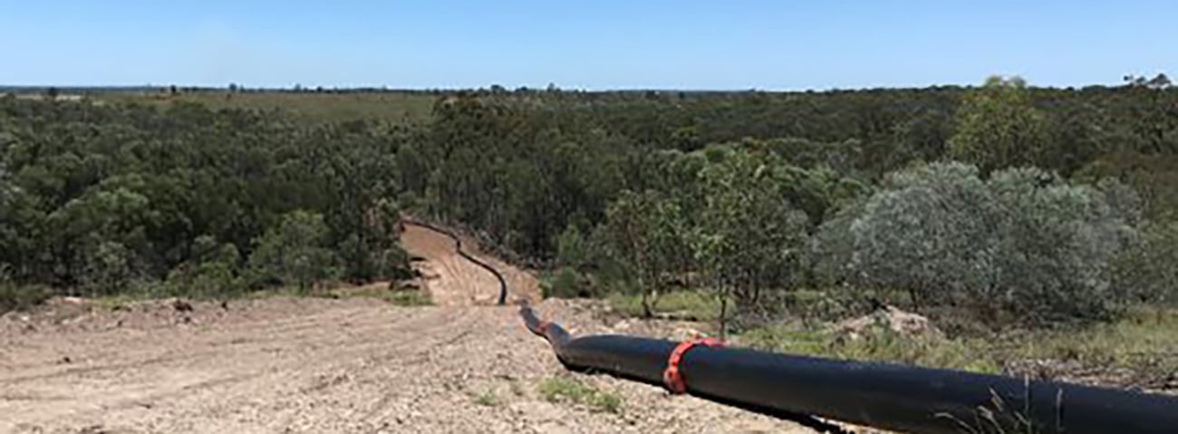 This long coal mine raw water pipeline is joined by Victaulic double grooved couplings