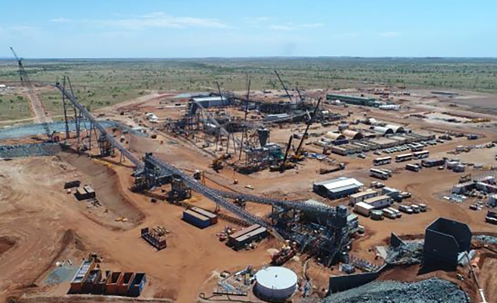 Vista aérea de la planta de minerales de Pilbara