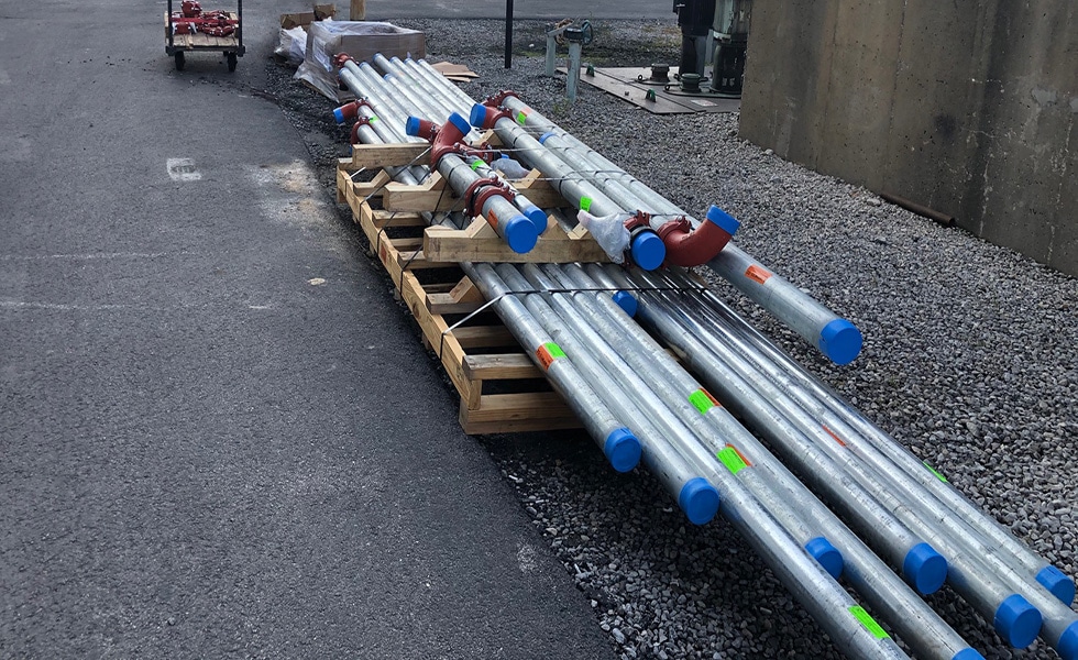 Shipment of Victaulic products and galvanized carbon steel pipe
