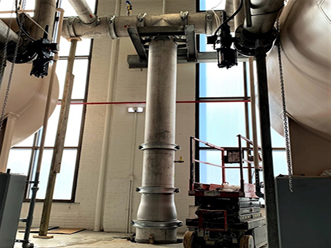 Influent piping system upgrades, inside the water treatment plant
