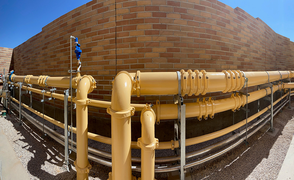 Water treatment piping system