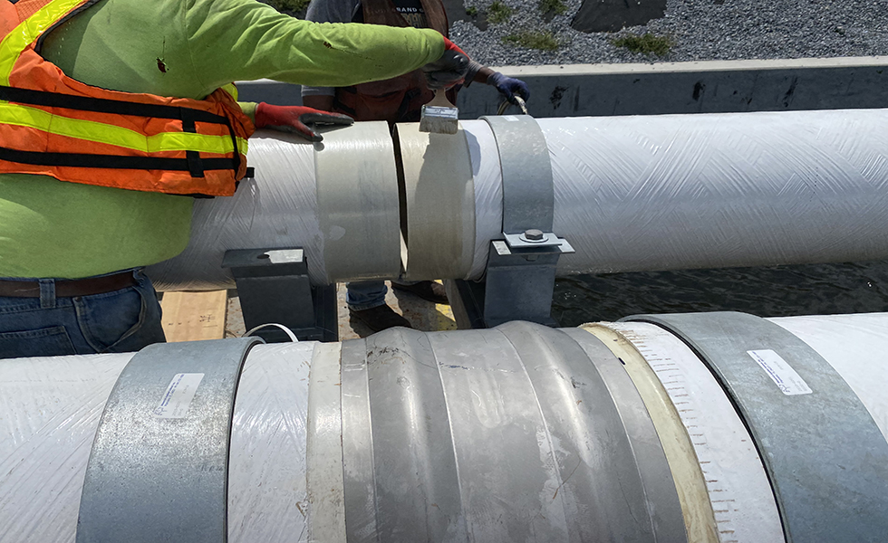 Preparing the FRP pipe for 229S installation