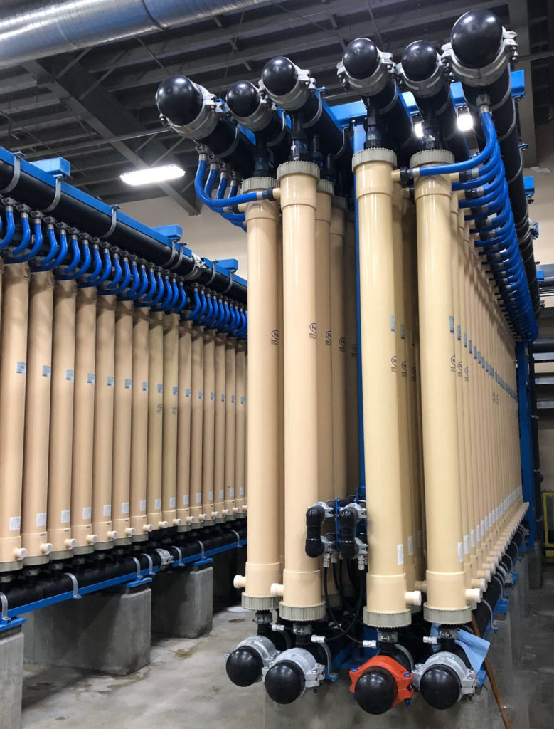 Water filtration piping joined by HDPE couplings