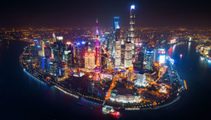 Shanghai Pudong aerial night view