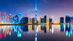 Dubai skyline at dusk