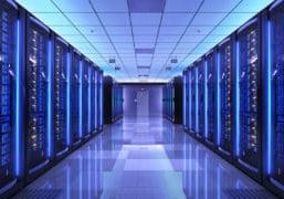 3D Render - Server racks in server room data center