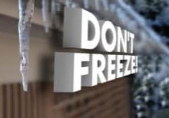 Don't Freeze 3d words to illustrate cold, frozen or weather winter storm